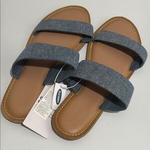 Old Navy Blue Denim Double Banded Slip on Sandal